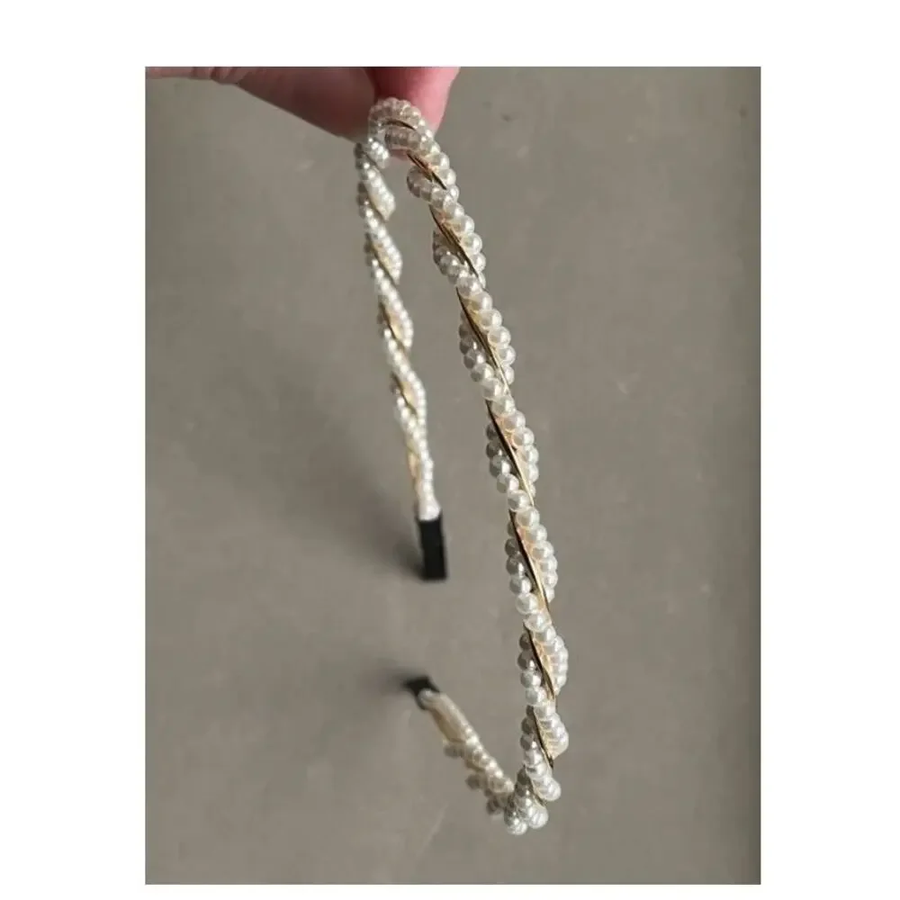 Pearl Bridal Headband Double Strand Faux High Quality Hairband